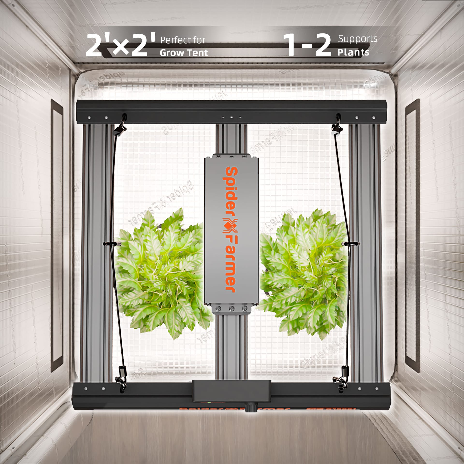 Spider Farmer G1500 Kompletní sada na pěstování – 70x70x160 cm – plnospektrální LED + ventilácia - 5