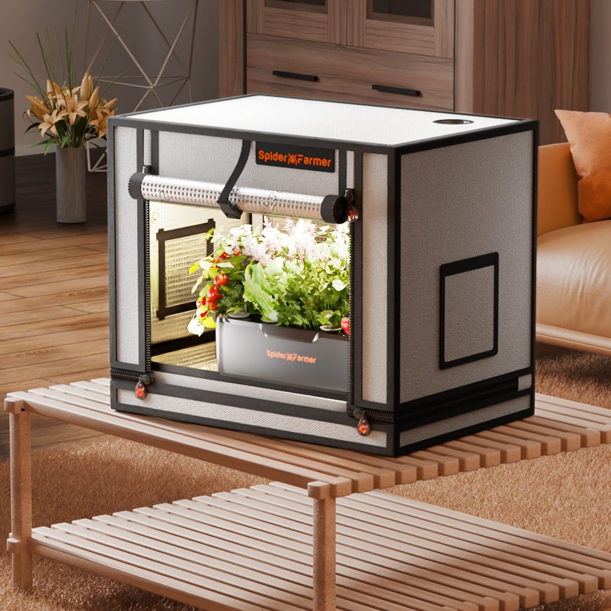 Spider Farmer 60x40x50cm Grow Tent 2000D Oxford Cloth - Premium Hydroponics Bundle - 2