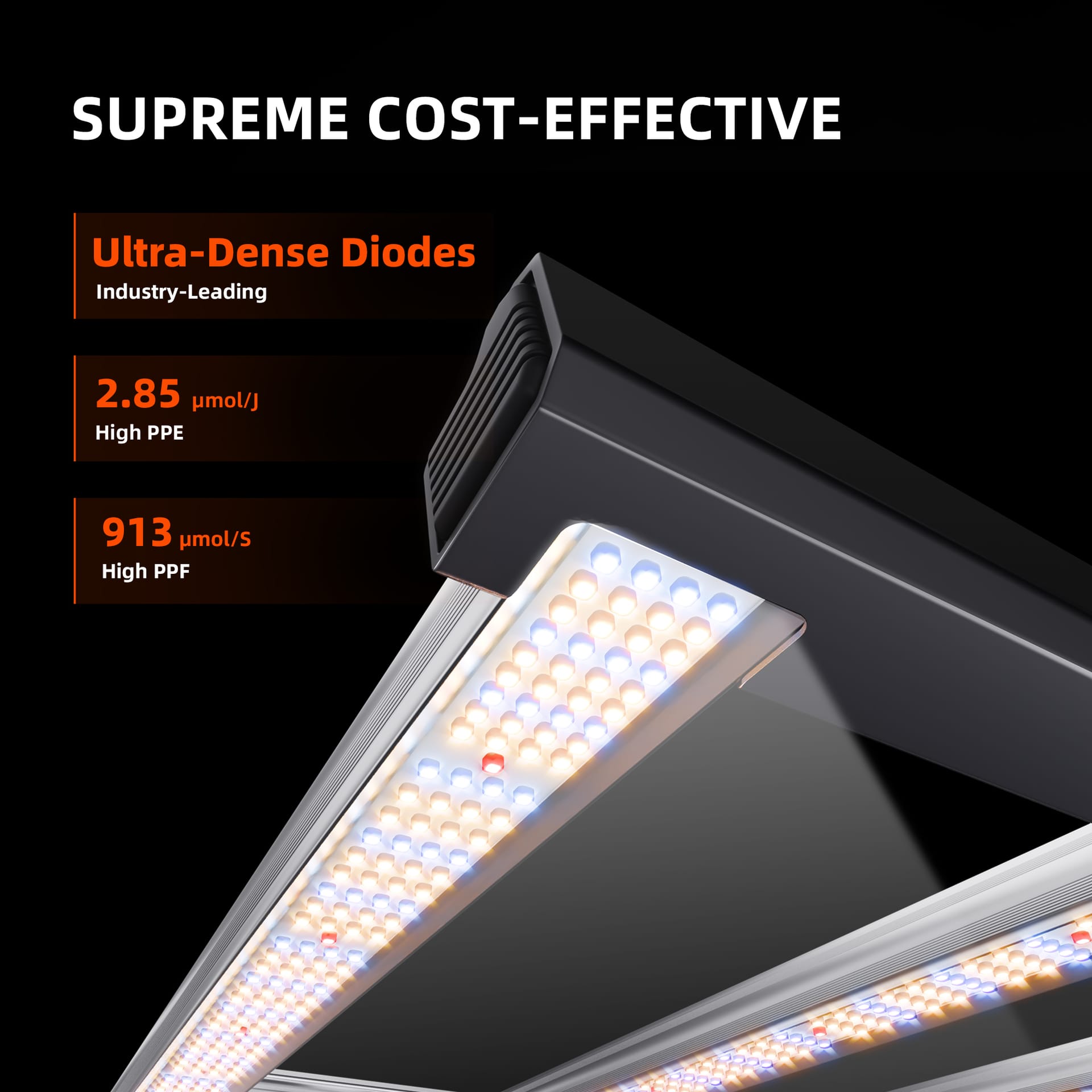 Φωτιστικό Spider Farmer G4500 320W πλήρες φάσμα LED με Δίοδες Bridgelux – Υψηλής Απόδοσης για Εσωτερική Καλλιέργεια - 3