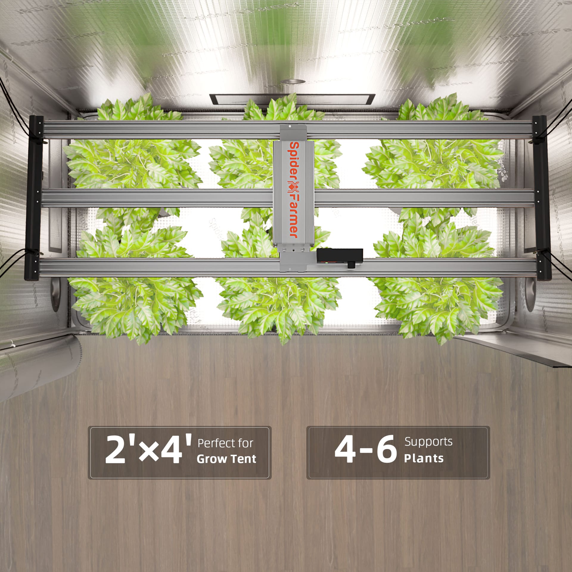 Φωτιστικό Spider Farmer G4500 320W πλήρες φάσμα LED με Δίοδες Bridgelux – Υψηλής Απόδοσης για Εσωτερική Καλλιέργεια - 6