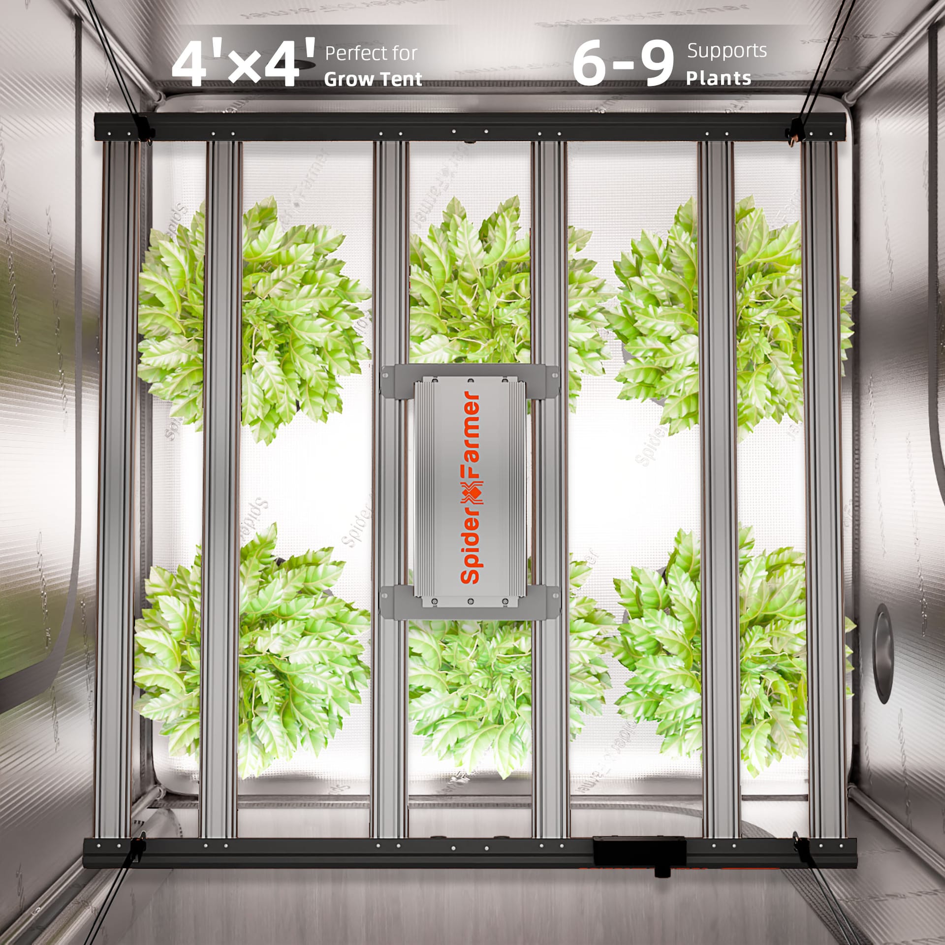 Spider Farmer Komplet Væksttelt Kit – 120x240x200cm – 2x G5000 480W LED + Ventilationssystem - 5
